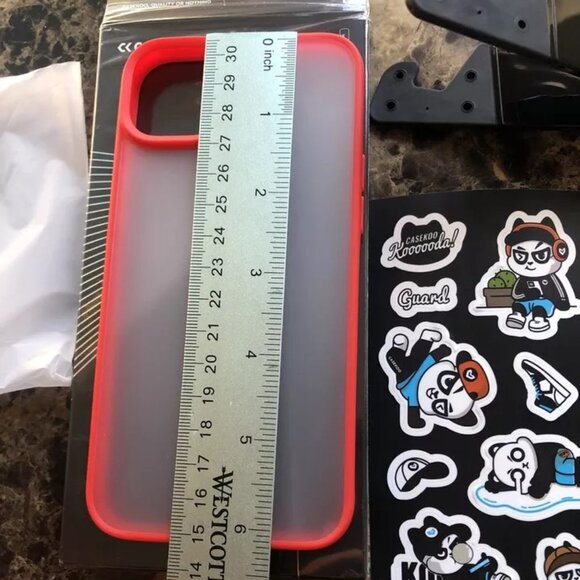 CaseKoo Apple iPhone Transparent Red Case + Portable Stand & Sticker NEW - Picture 9 of 9